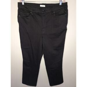 Good American Curve Straight never fade high rise black denim jeans 16